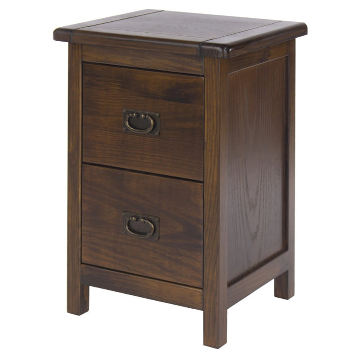 Boston Dark Wood Petite Bedside Cabinet - The Furniture Mega Store 