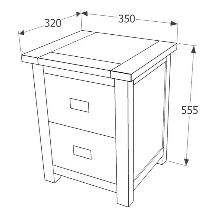 Boston Dark Wood Petite Bedside Cabinet - The Furniture Mega Store 