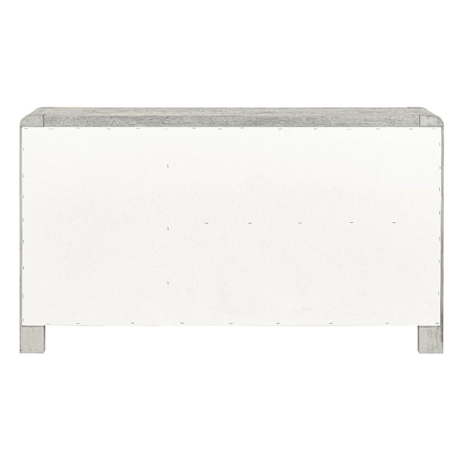 Flora Grey Washed Oak Sideboard, 140cm W with 2 Doors and 3 Drawers - The Furniture Mega Store 