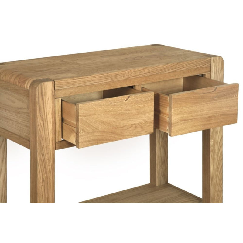 Bakerloo Console Table Bakerloo Oak 2 Drawer Console Table - 100cm | Interior Envy