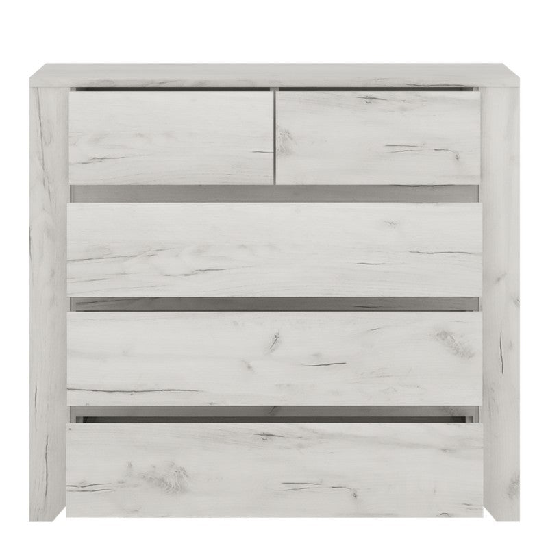 Angelica 2+3 Chest of Drawers - White Oak - The Furniture Mega Store 
