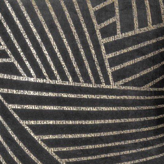Velvet Linear Geo Cushion Grey 45 X 45cm - The Furniture Mega Store 