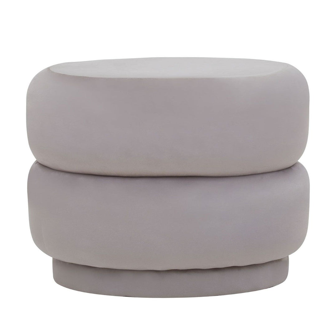 Ford Mink Velvet Ottoman Stool - The Furniture Mega Store 
