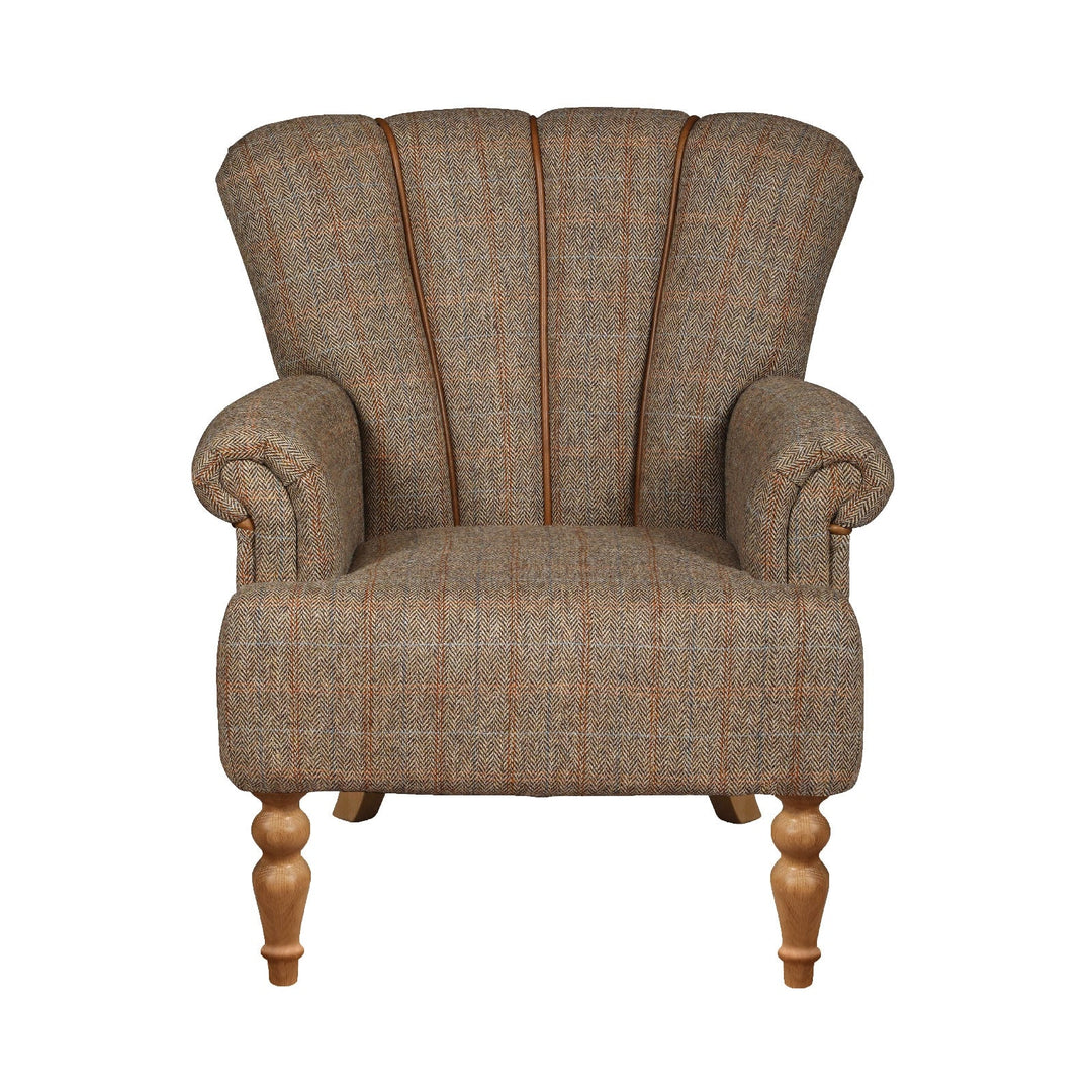 Lily Harris Tweed & Vintage Leather Chair - Choice Of Size - Upholstery ...