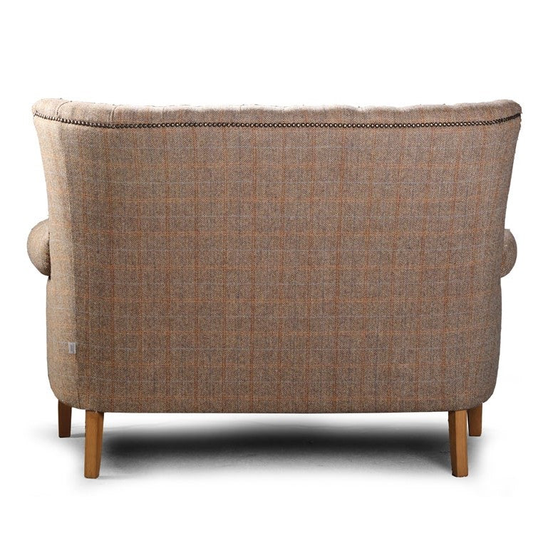 Hexham Chesterfield 2 Seater Sofa - Harris Tweed & Vintage Leather ...
