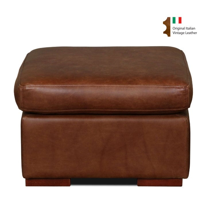 Vintage Leather Square Footstool 60cm X 60cm Choice Leathers & Feet