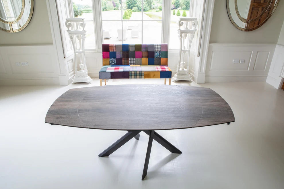 Milan Small 130cm - 190cm Extending Dining Table in Taupe Woodgrain