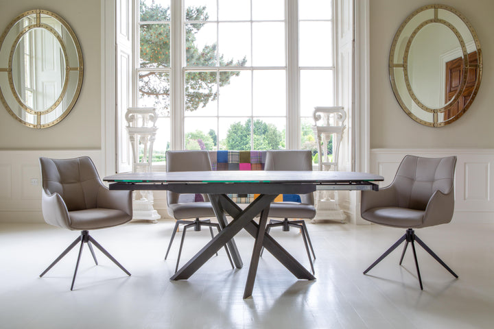Milan Small 130cm - 190cm Extending Dining Table in Taupe Woodgrain