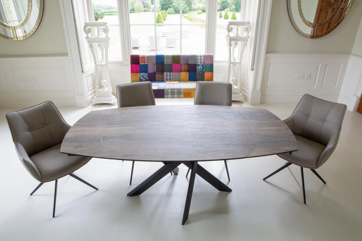 Milan Small 130cm - 190cm Extending Dining Table in Taupe Woodgrain