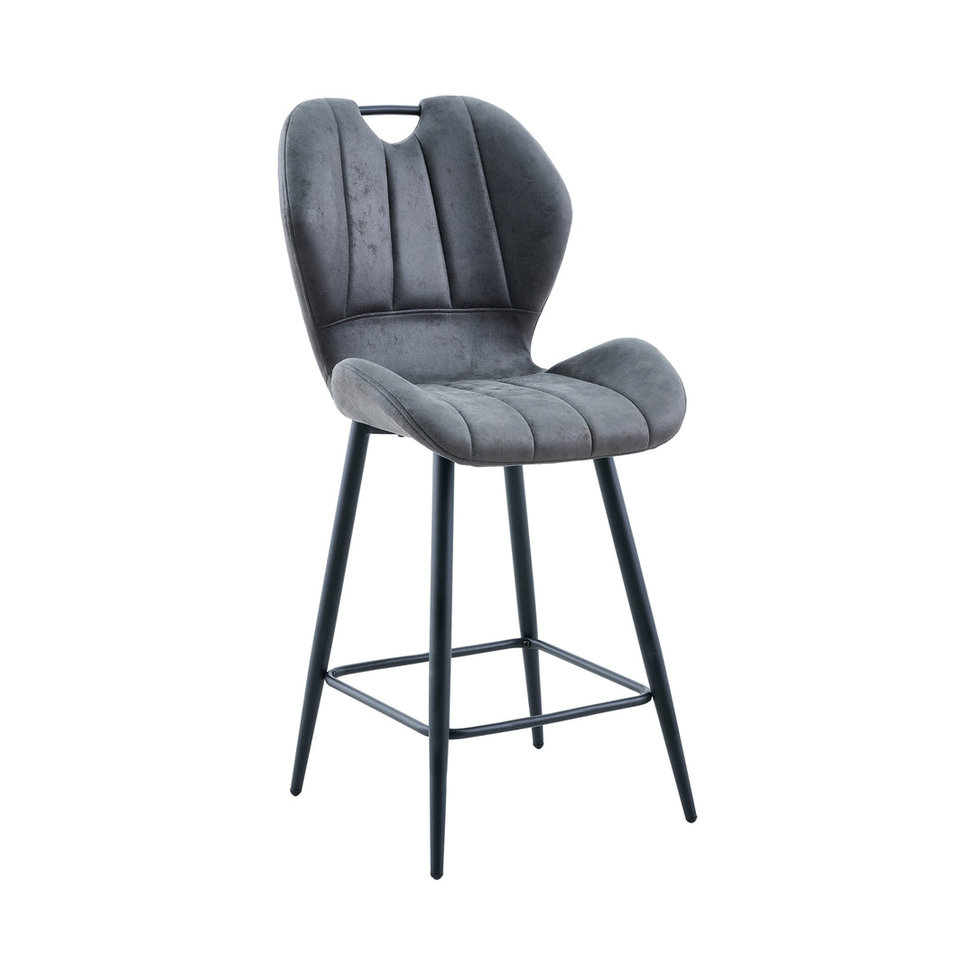 Roma Grey Fabric Barstool - Interior Envy