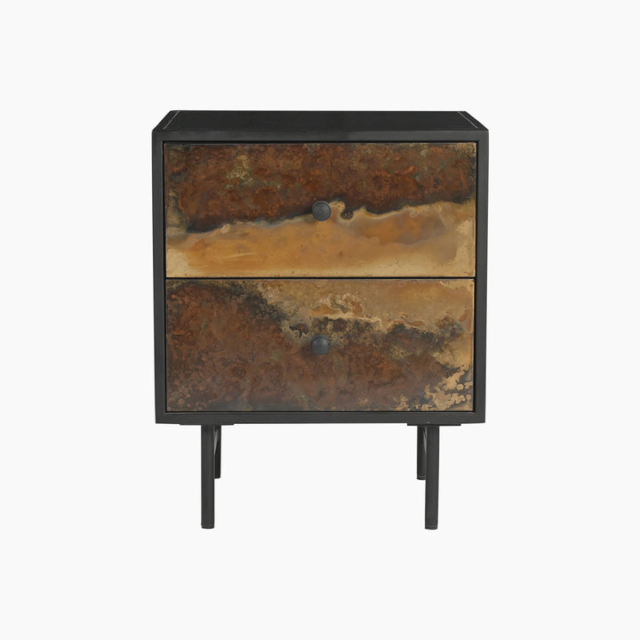 Galaxy Galaxy Two Drawer Iron Side Table