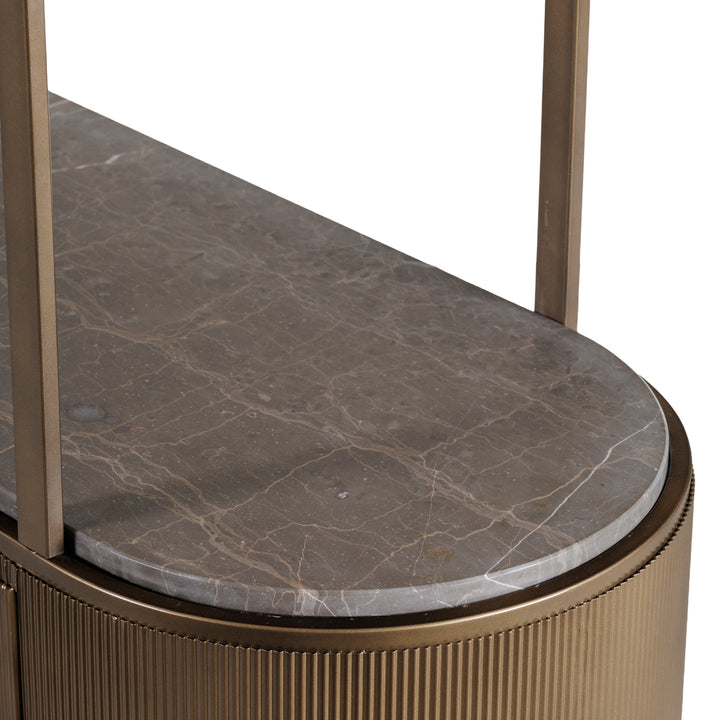 Belvedere Aged Gold Shelving Unit with Storage