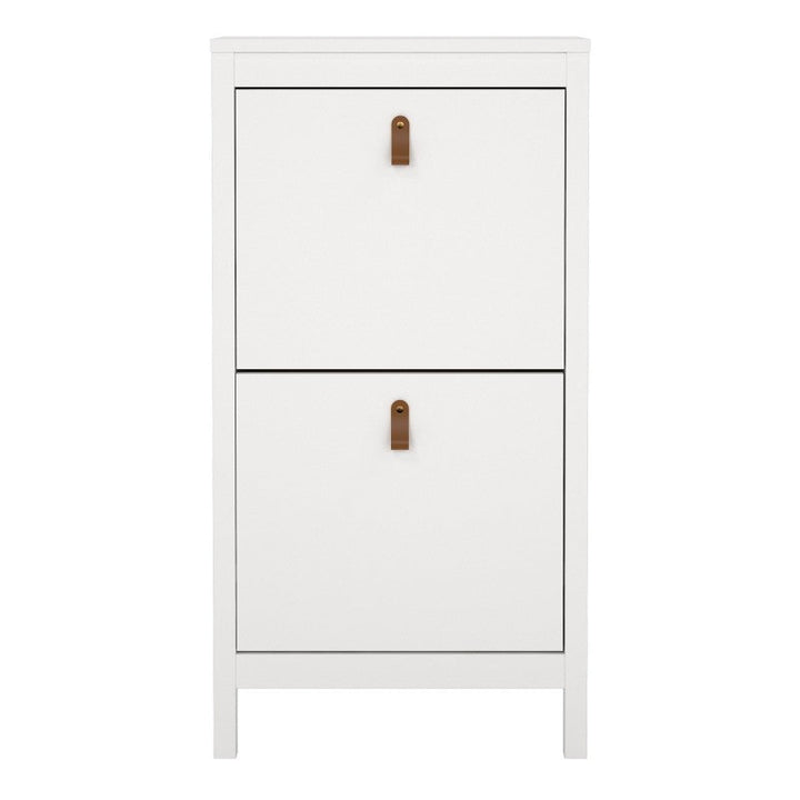 Barcelona Shoe cabinet 2 compartments - White - Est Back In Stock 11/09-2023 - The Furniture Mega Store 