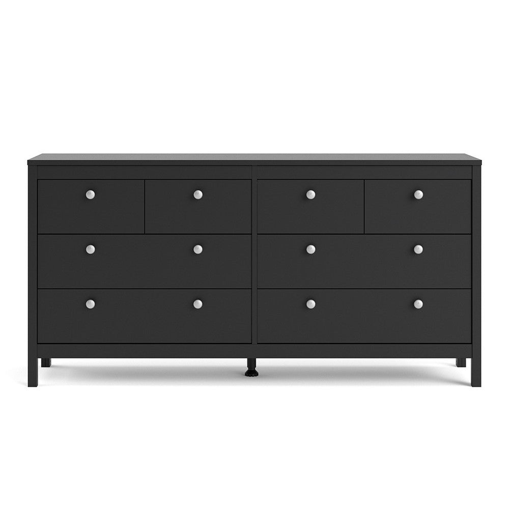 Madrid Resser Madrid Double dresser 4+4 drawers - Matt Black - The Furniture Mega Store