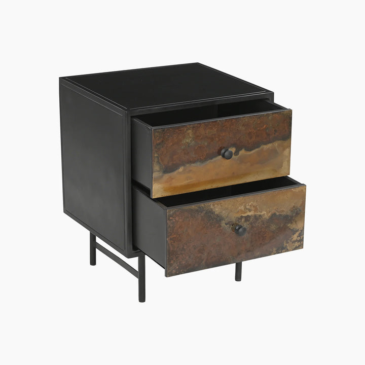 Galaxy Galaxy Two Drawer Iron Side Table