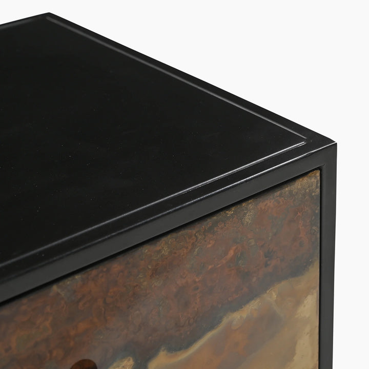 Galaxy Galaxy Two Drawer Iron Side Table