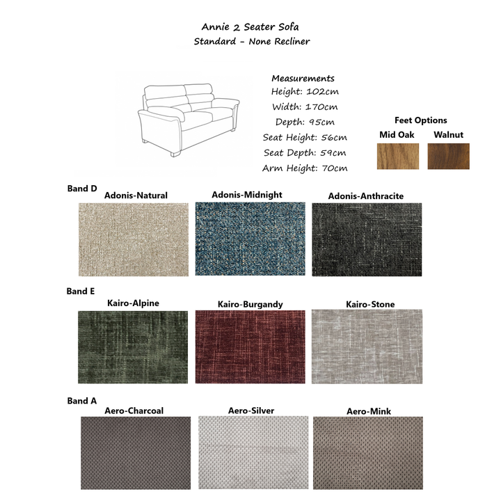 Annie Sofa Collection-Standard or Power Recliner With built in USB/USBC Charging Ports