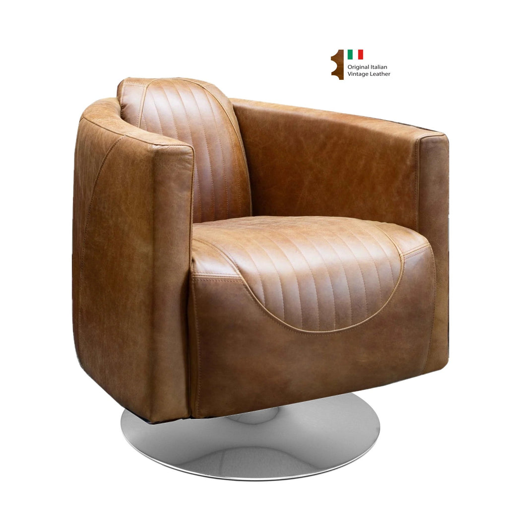 Aniline-Leather-Swivel-Tub-
