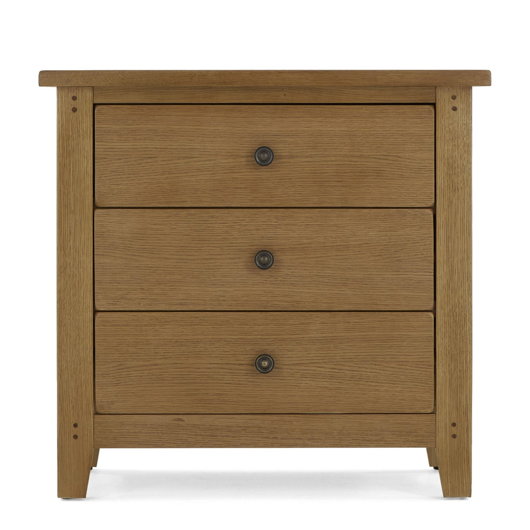 Barnham Oak 3 Drawer Chest Of Drawers - The Furniture Mega Store 