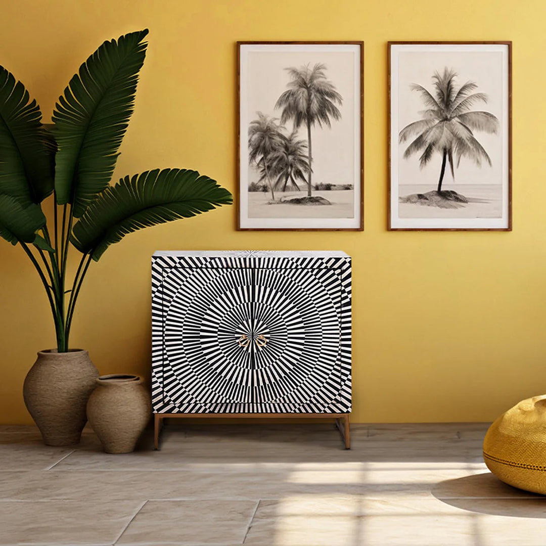 Ida Two Door Bone Inlay Cabinet