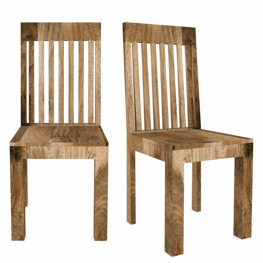 Cuban Mango Wood Dining Chair (Sold in Pairs) - The Furniture Mega Store 