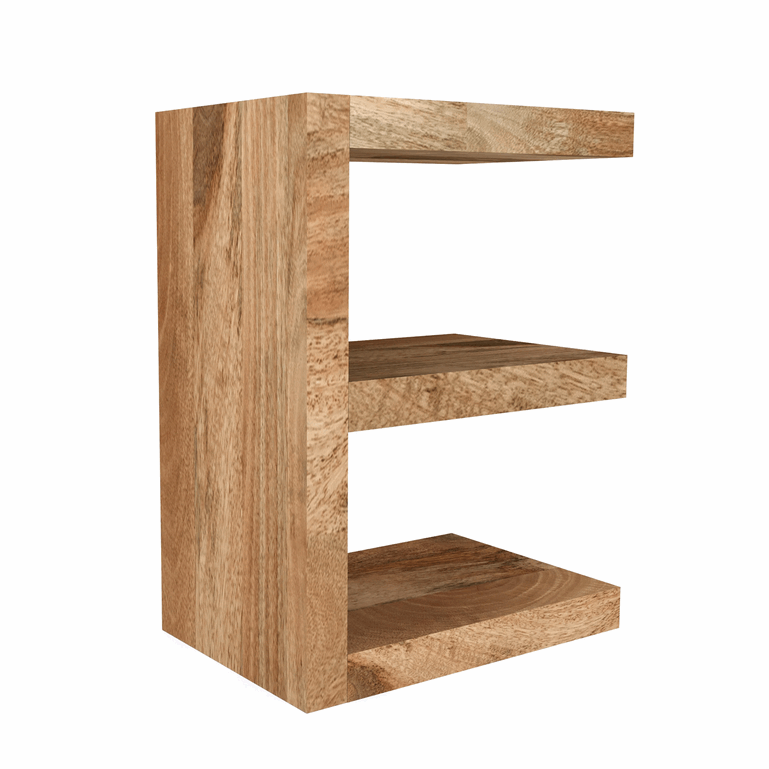 Cuban Mango Wood E Shelving Unit - The Furniture Mega Store 