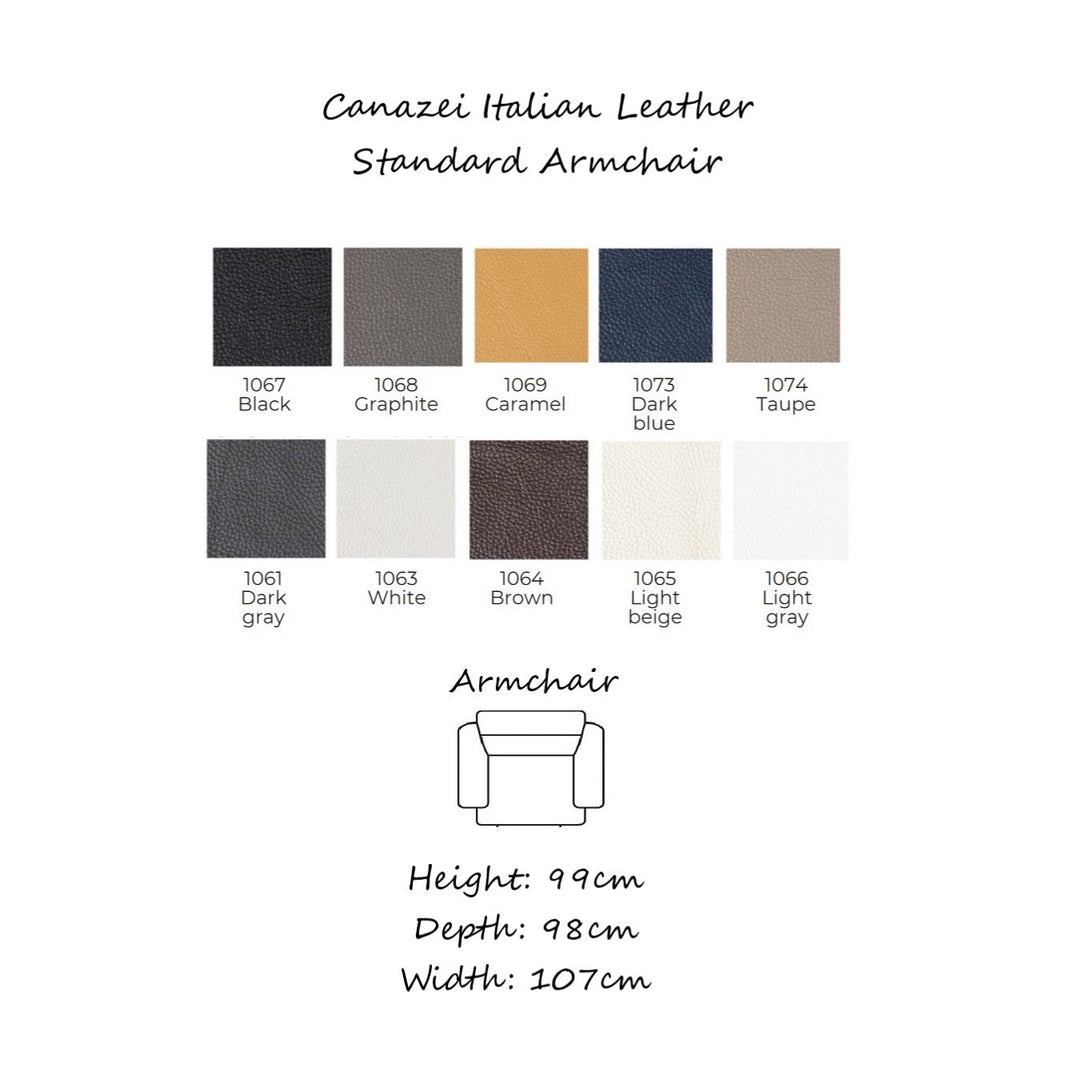 Canazei Italian Leather Sofa & Chair Collection - Choice Of Standard Sofa or Power Recliner