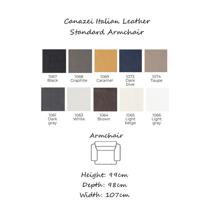 Canazei Italian Leather Sofa & Chair Collection - Choice Of Standard Sofa or Power Recliner