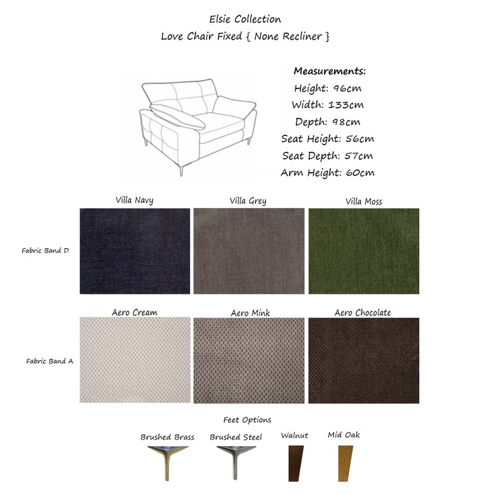 Elsie Armchair & Love Chair - Fixed or Power Recliner-Built In USB/USB-C Charging Ports - Interior Envy