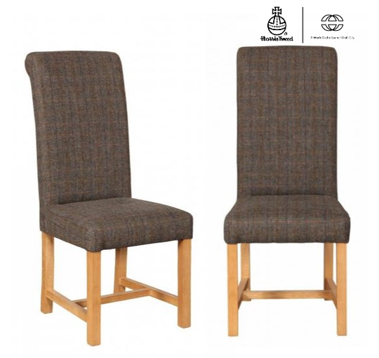 Edwin Rollback Harris Tweed® Dining Chair - Choice Of Tweed & Legs ...