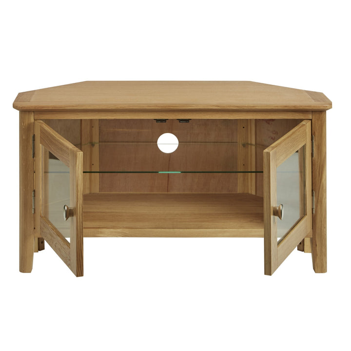 Bath Oak Corner TV Unit - 95cm - The Furniture Mega Store 