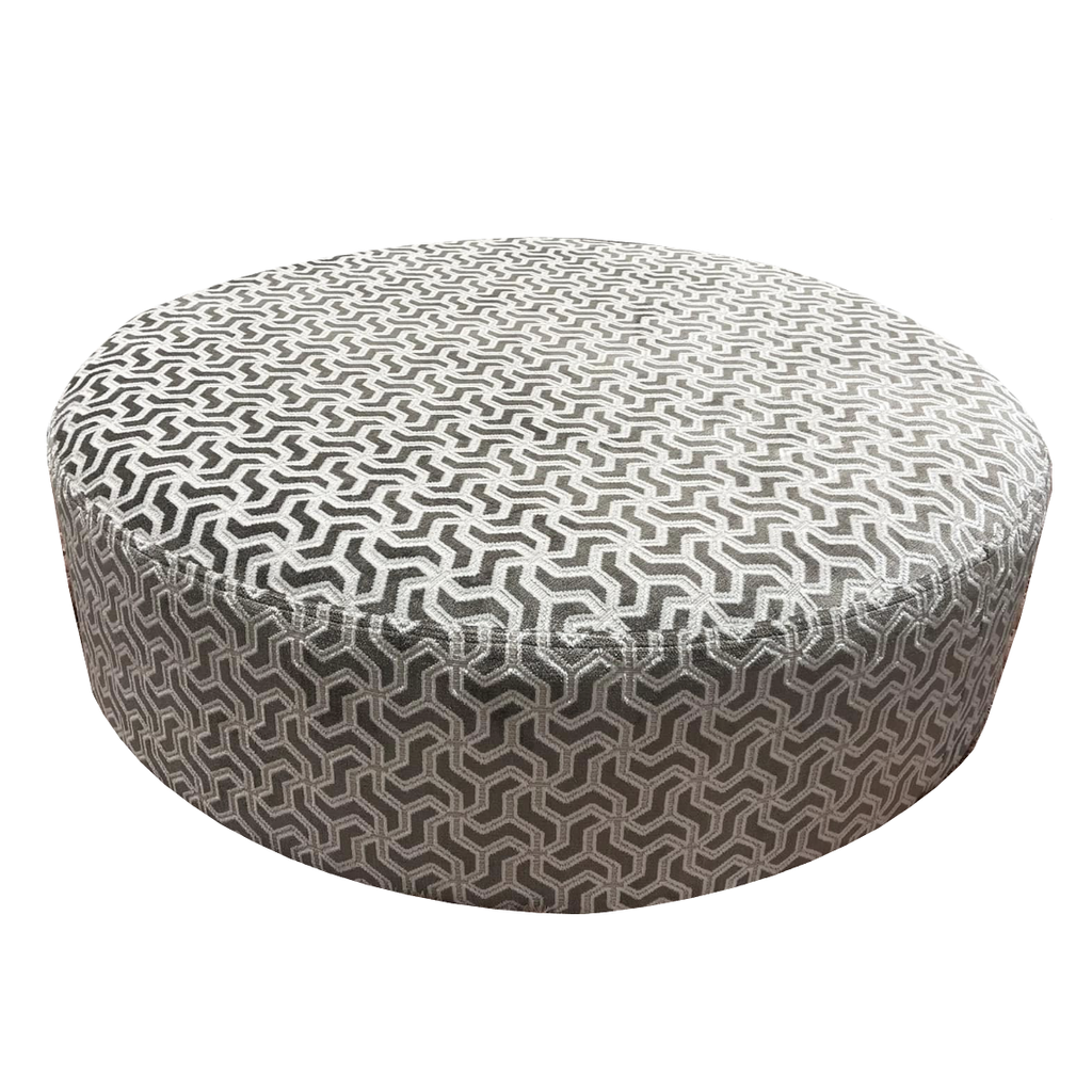 Galaxy Fabric Large Round Accent Footstool