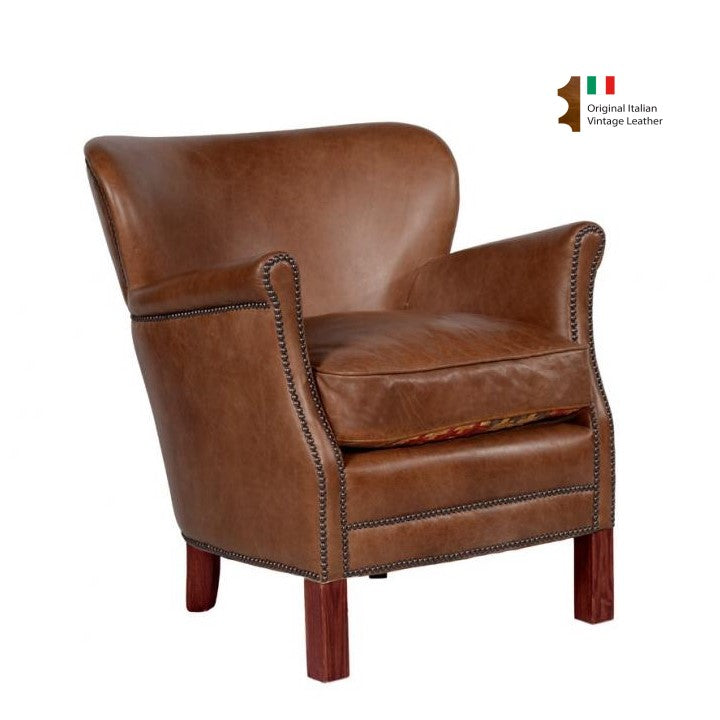 Governor Vintage Whisky Leather Occasional Chair