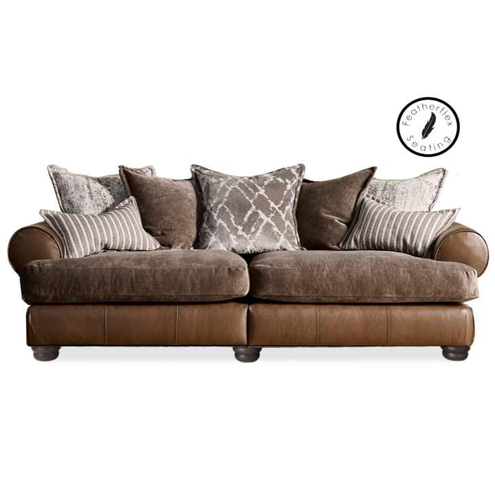 Horatio Leather & Fabric Mix Sofa Collection - Choice Of Sizes - Interior Envy
