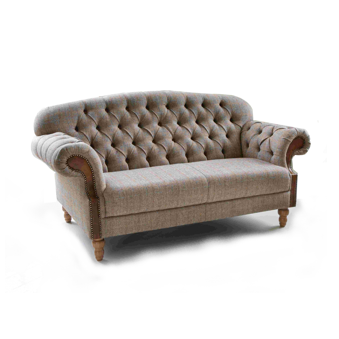 Haworth Buttoned Back Hunting Lodge Harris Tweed® & Brown Vintage ...