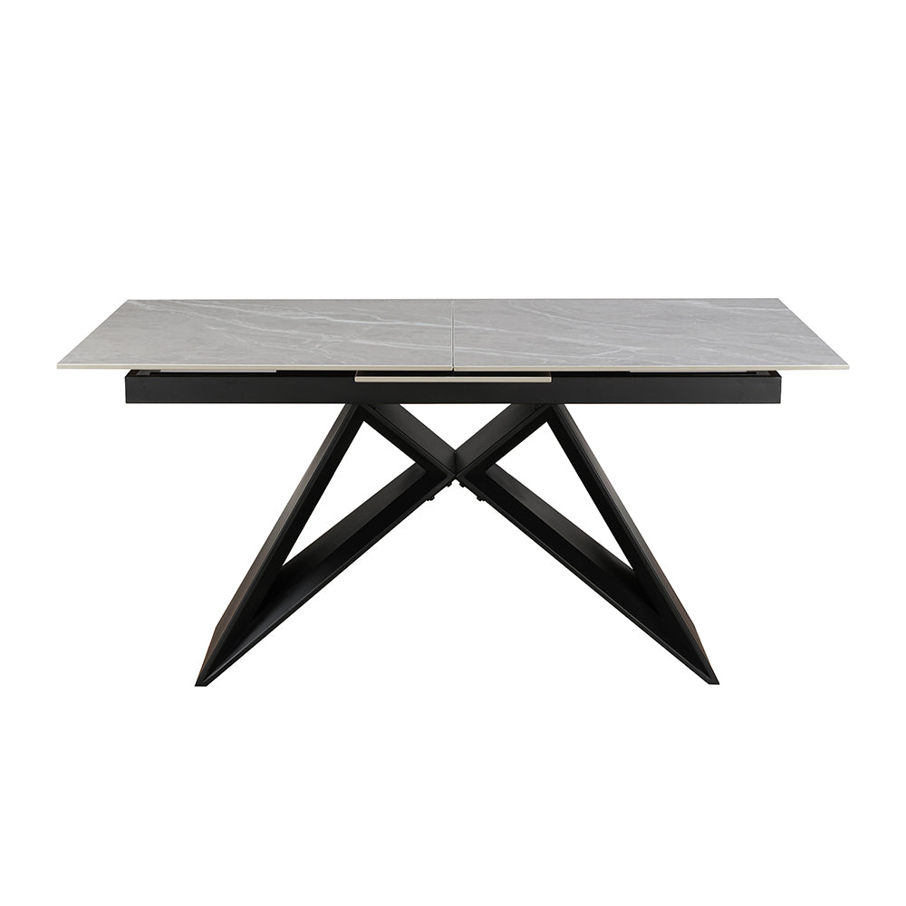 Crete Ceramic Argento Grey – 160-200 Extending Dining Table Matt Finish
