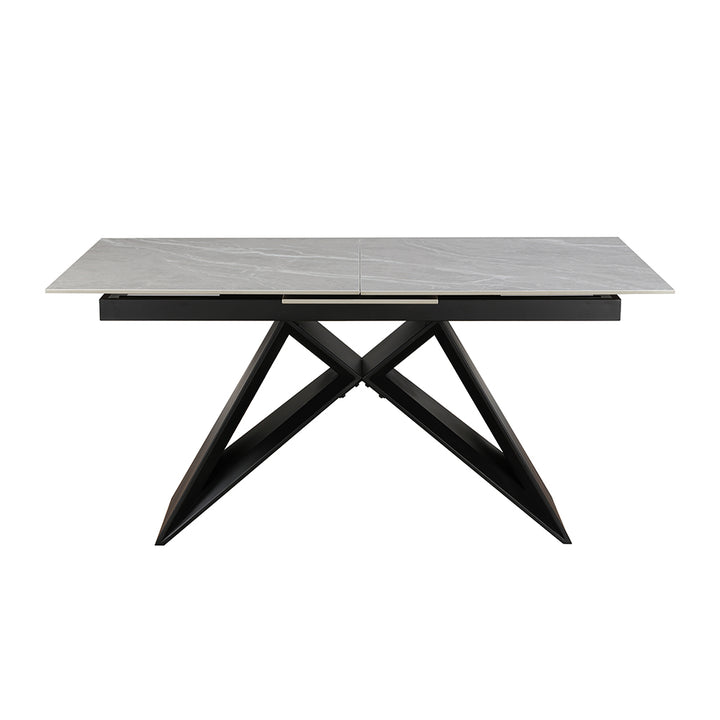Crete Ceramic Argento Grey – 160-200 Extending Dining Table Matt Finish