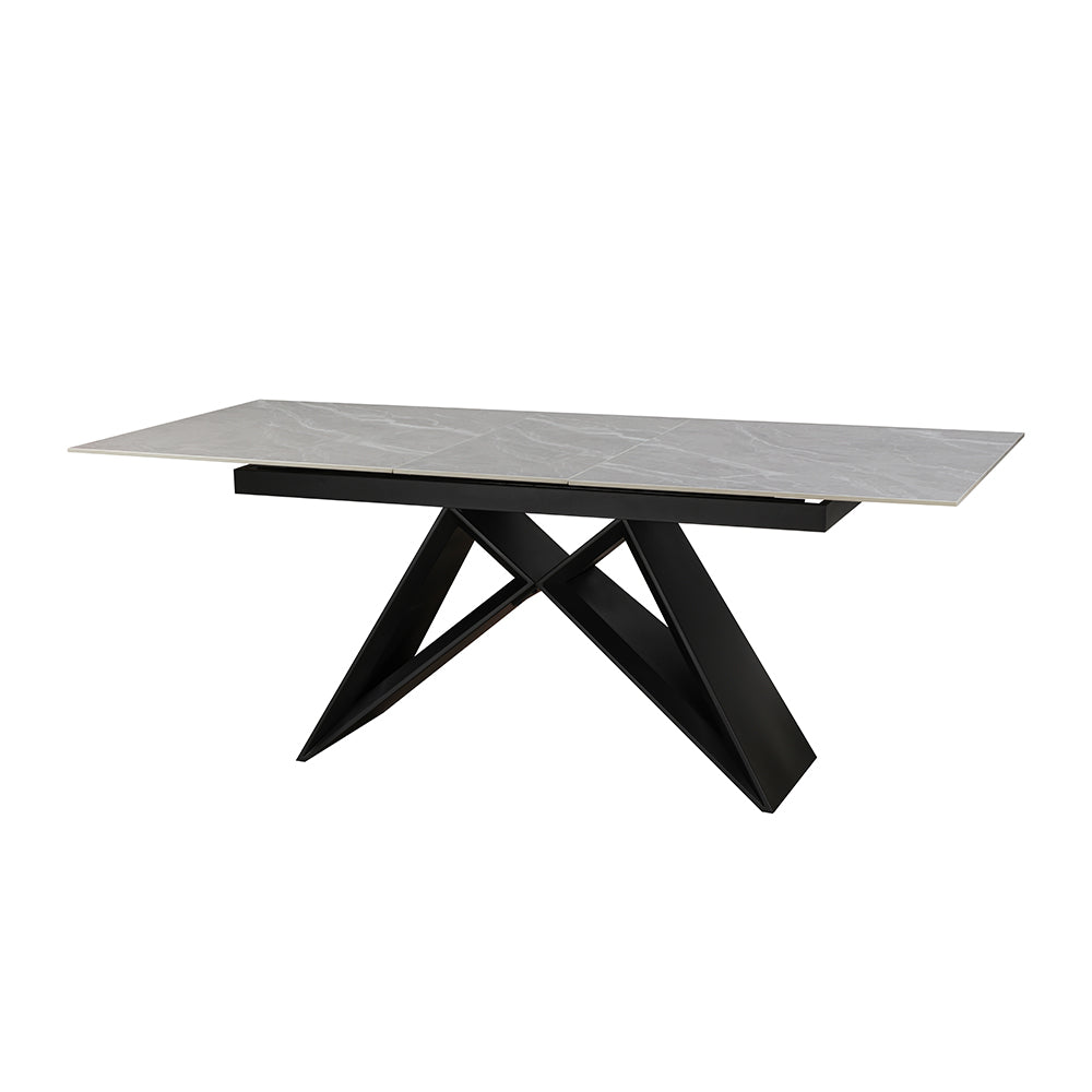 Crete Ceramic Argento Grey – 160-200 Extending Dining Table Matt Finish
