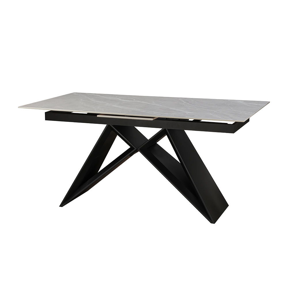 Crete Ceramic Argento Grey – 160-200 Extending Dining Table Matt Finish