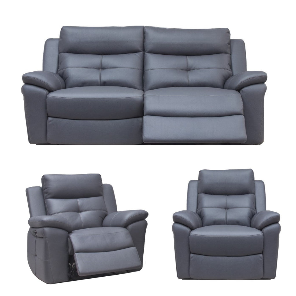 Hawk Dual Power Recliner 3 Seater Sofa & 2 Armchairs Integrated Usb Charging Ports