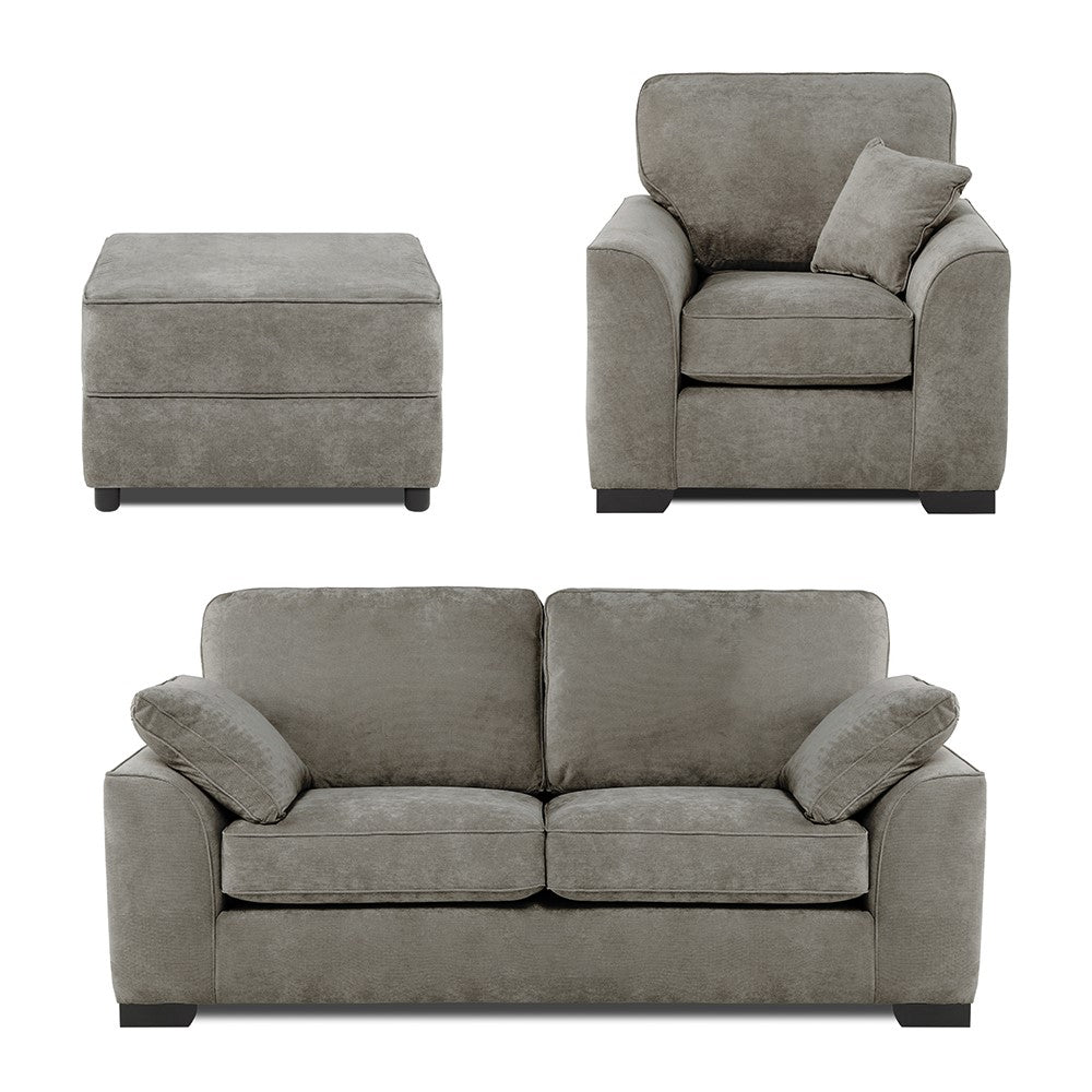 Richmond 3 Seater Sofa Armchair & Footstool Set Choice Colours