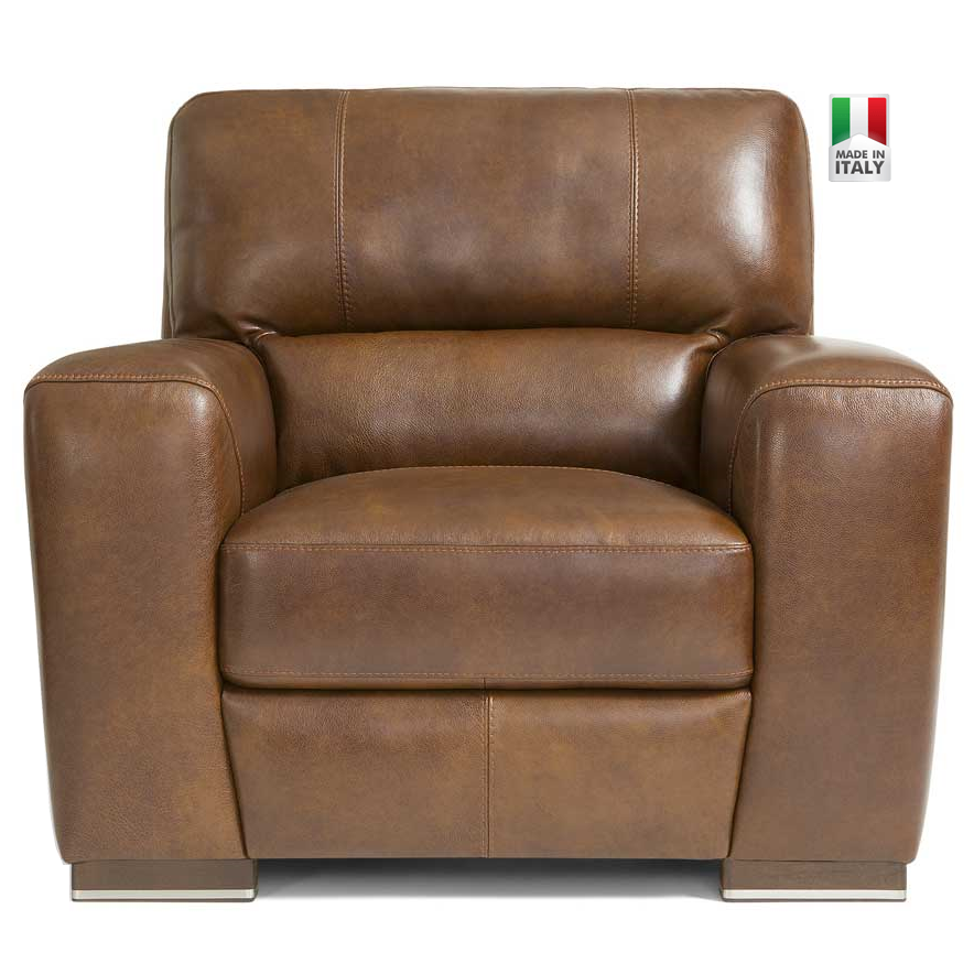Lucca Italian Leather Armchair - Optional Power Recliner - Interior Envy