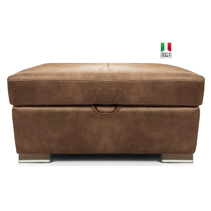 Lucca Italian Leather Storage Footstool