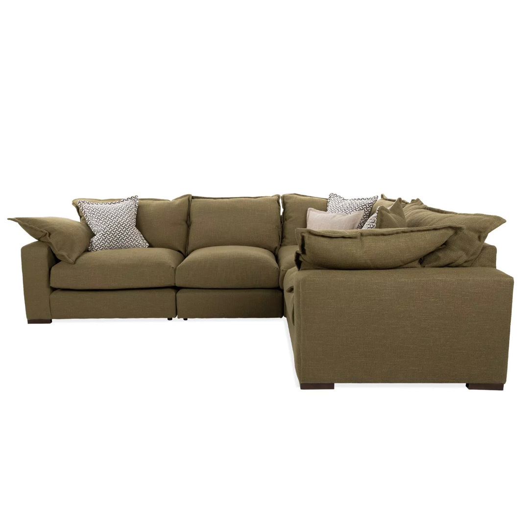Lennox Fabric Pillow Edge Modular Corner Sofa