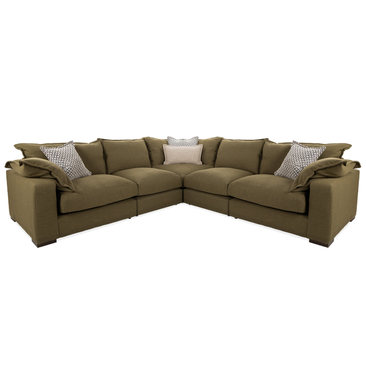 Lennox Fabric Pillow Edge Modular Corner Sofa