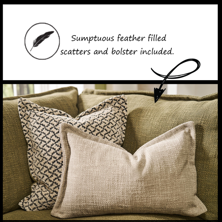 Lennox Fabric Pillow Edge Modular Corner Sofa