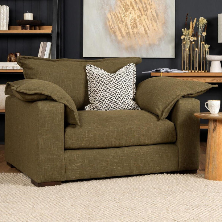 Lennox Fabric Pillow Edge Love Chair