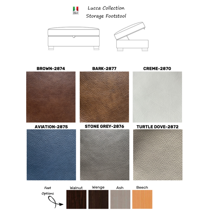 Lucca Italian Leather Storage Footstool