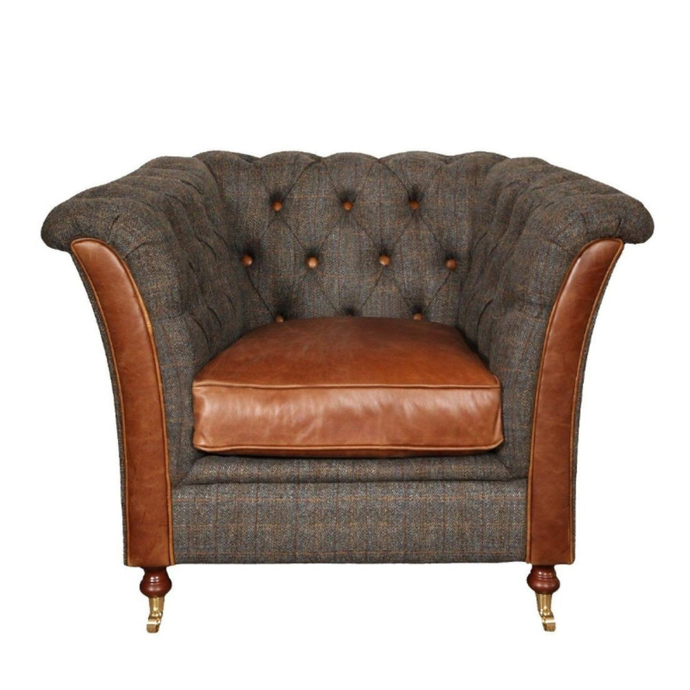 Louis Chesterfield Chair - Choice Of Vintage Leathers, Harris Tweed ...