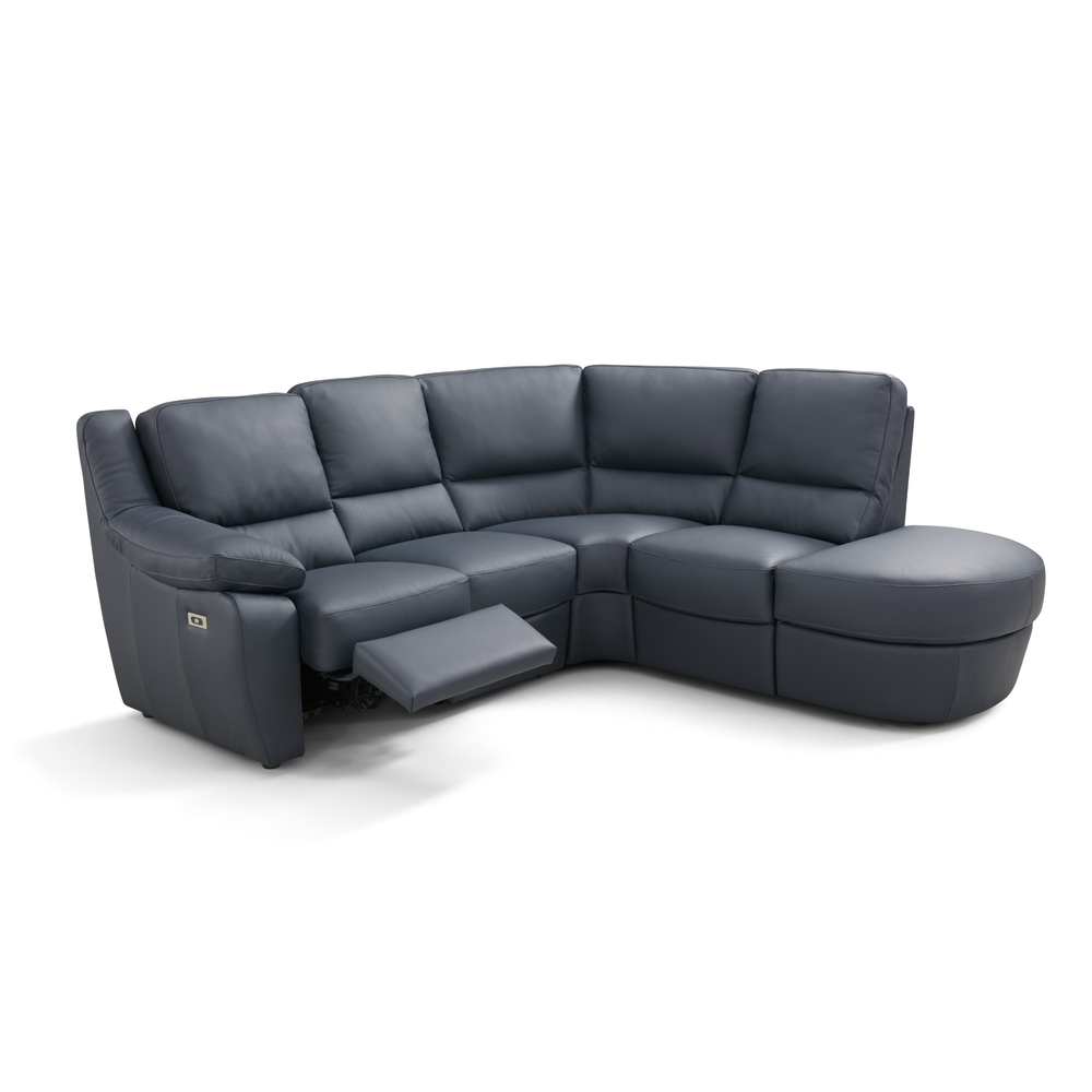 Maranello Italian Leather Power Recliner Corner Sofa - Interior Envy